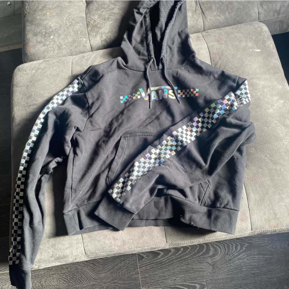 Black checkered vans hoodie